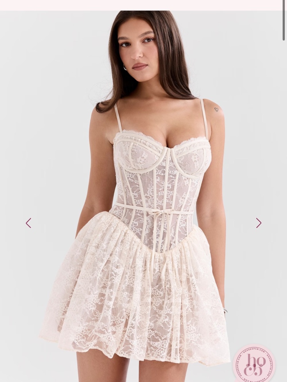 House of CB White Lace Corset Mini Dress